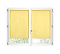 STOF - Paire de Brises-bise -Taille 60x120 cm - 100% Polyester - Couleur Jaune - Modèle Monna - Vitrage - Intimité et Transparence - Uni
