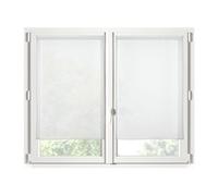 STOF - Paire de Brises-bise -Taille 70x200 cm - 100% Polyester - Couleur Blanc - Modèle Monna - Vitrage - Intimité et Transparence - Uni