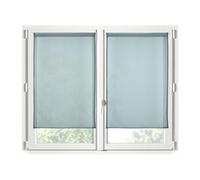 Stof - Paire de Brises-bise -Taille 70x200 cm - 100% Polyester - Couleur Eucalyptus - Modèle Monna - Vitrage - Intimité et Transparence - Uni