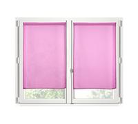 Stof - Paire de Brises-bise -Taille 70x200 cm - 100% Polyester - Couleur Fuschia - Modèle Monna - Vitrage - Intimité et Transparence - Uni