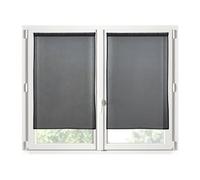 STOF - Paire de Brises-bise -Taille 70x200 cm - 100% Polyester - Couleur Noir - Modèle Monna - Vitrage - Intimité et Transparence - Uni
