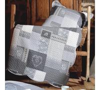Stof - Parure boutis + 2 Taies d'oreiller - Taille 260x240 cm - 100% Polyester - Couleur Gris - Modèle Arkansas - Linge de Lit pour Maison - Lavage à 30°