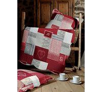 Stof - Parure boutis + 2 Taies d'oreiller - Taille 260x240 cm - 100% Polyester - Couleur Rouge - Modèle Arkansas - Linge de Lit pour Maison - Lavage à 30°