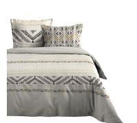 Stof - Parure Housse de Couette Beloha 240x220 cm et 2 taies d'oreiller 63x63 cm - 100% Coton 57 Fils, certifiée Oekotex, Couleur Rose, Beige, Classique, Fleurs