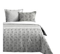 Stof - Parure Housse de Couette Canberra 240x220 cm et 2 taies d'oreiller 63x63 cm - 100% Coton 57 Fils, certifiée Oekotex, Couleur Gris, Moderne, Courbes