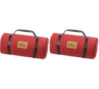 Stof - Plaid - Couverture Polaire Dawson - Rouge - Taille 130 x 150 cm - Grand Plaid Doux et Chaud pour Canapé ou Chambre - Jeté de Lit - Idéal pour Maison et Pique-Nique (Lot de 2)