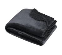 Stof - Plaid - Taille 130x160 cm - 100% Polyester - Couleur Anthracite - Modèle Michigan - Couverture - Doux Chaud Confortable, uni