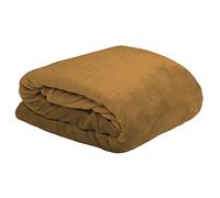 Stof - Plaid -Taille 130x160 cm -100% Polyester - Couleur Camel - Modèle Doudou - Couverture - Plaid Polaire Doux Chaud Confortable Canapé Nid Douillet