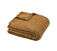 Stof - Plaid - Taille 130x160 cm - 100% Polyester - Couleur Camel - Modèle Montréal - Couverture - Doux Chaud Moelleux, uni