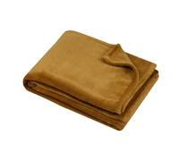 Stof - Plaid - Taille 130x160 cm - 100% Polyester - Couleur Camel - Modèle Stanford - Couverture - Doux Chaud Confortable Polaire, uni