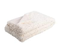 Stof - Plaid - Taille 160x130 cm - 100% Coton - Couleur Blanc - Modèle Mouton - pour Canapé ou Chambre - Idéal Toutes pièces