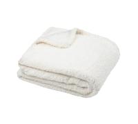 Stof - Plaid - Taille 180x220 cm - 100% Polyester - Couleur Ecru - Modèle Montréal - Couverture - Doux Chaud Moelleux, uni