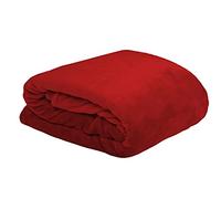 Stof - Plaid - Taille 220x180 cm - 100% Polyester - Couleur Rouge - Modèle Doudou - pour Canapé ou Chambre - Idéal Toutes pièces