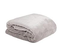 Stof Plaid-Taille 240x220 cm-100% Polyester-Couleur Lin-Modèle Doudou-pour Canapé ou Chambre-Idéal Toutes pièces, UNI