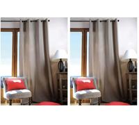 Stof - R61490001 Duo Rideau Occultant Uni Coton Lin 240 x 135 cm (Lot de 2)