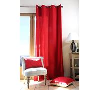 Un panneau de Rideau tamisant à oeillets - 100% Coton - Rouge - 135 x 240 cm