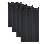 Stof - Rideau - Modèle Bea - Charbon - 140x260 cm - 100% Polyester (Lot de 4)