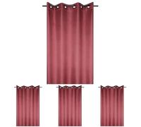 Stof - Rideau - Modèle Copenhague - Rouge - 140x260 cm - 100% Polyester (Lot de 4)