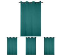 Stof - Rideau - Modèle Notte - Emeraude - 140x280 cm - 100% Polyester (Lot de 4)