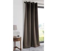 Generique Rideau occultant Notté à œillets 100% polyester 135 x 250 cm Taupe