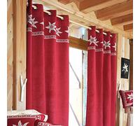 STOF Rideau Montagne à Oeillets VALLORCINE Rouge 135 X 260 CM