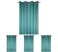 Stof - Rideau Occultant - Copenhague avec Œillets pour Salon ou Chambre - Taille 140 x 260 Canard - Rideau de Fenêtre ou Dressing Obscurcissant et Isolant - Idéal pour Maison (Lot de 4)