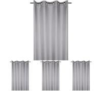 Stof - Rideau Occultant Copenhague avec Œillets pour Salon ou Chambre - Taille 140 x 260 Perle - Rideau de Fenêtre ou Dressing Obscurcissant et Isolant - Idéal pour Maison (Lot de 4)