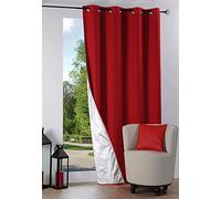 Stof - Rideau Occultant Isolant Nelson Polyester Rouge 240 x 135 cm