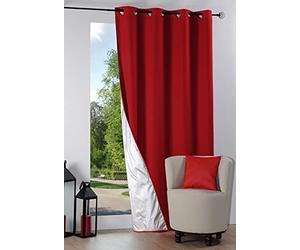 Stof - Rideau Occultant Isolant Nelson Polyester Rouge 240 x 135 cm