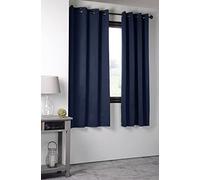 Stof - Rideau - Taille 135x180 cm - 100% Polyester - Couleur Marine - Modèle Notte - Rideau de Fenêtre Obscurcissant et Isolant - Existe en 3 Tailles pour Maison - 8 Oeillets