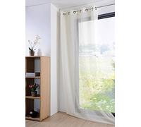 Stof - Rideau - Voile Monna avec Œillets pour Salon ou Chambre - Taille 135 x 260 Ecru - Voile pour Fenêtre ou Dressing - Garantira Votre Intimité - Décoration - Idéal pour Maison