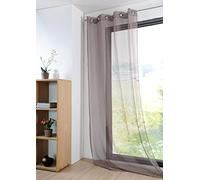 Stof - Rideau - Voile Monna avec Œillets pour Salon ou Chambre - Taille 135 x 260 Taupe - Voile pour Fenêtre ou Dressing - Garantira Votre Intimité - Décoration - Idéal pour Maison