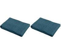 Stof - Serviette de Bain - Taille 30x50 cm - 100% Coton Bio - Couleur Petrole - Modèle Lagune - Linge de Bain - Lavage à 40 - Qualité Exceptionnelle (Lot de 2)