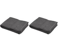 Stof - Serviette de Bain - Taille 70x140 cm - 100% Coton Bio - Couleur Anthracite - Modèle Lagune - Linge de Bain - Lavage à 40 - Qualité Exceptionnelle (Lot de 2)