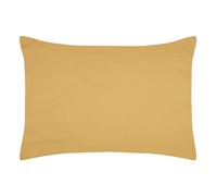 STOF - Taie d'oreiller Sac - Taille 50x70 cm - Qualité Percale de Coton - 100% Coton certifié Oeko-Tex - Couleur Moutarde - Modèle Elysée - Linge de lit pour Maison