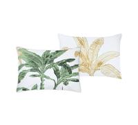 STOF - Taie d'oreiller Sac - Taille 50x70 cm - Qualité Percale de Coton - 100% Coton certifié Oeko-Tex - Vert - Modèle Arama - Linge de lit - Exotique