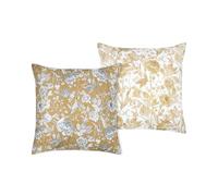 STOF - Taie d'oreiller Sac - Taille 63x63 cm - Qualité Percale de Coton - 100% Coton certifié Oeko-Tex - Dorée - Jaune - Modèle Jacinthe - Linge de lit - Classique - Charme