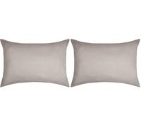 STOF - Taie d'oreiller -Taille 50x70 cm - 100% Coton certifié Oeko-Tex - Excellente qualité - Couleur Lin -Modèle Eden - Linge de Lit pour Maison - Doux et Confortable - Unisexe - Mixte (Lot de 2)