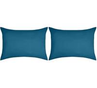 STOF - Taie d'oreiller -Taille 50x70 cm - 100% Coton certifié Oeko-Tex - Excellente qualité - Couleur Pétrole -Modèle Eden - Linge de Lit pour Maison - Doux et Confortable - Unisexe - Mixte (Lot de 2)