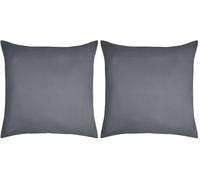 STOF - Taie d'oreiller -Taille 63x63 cm - 100% Coton certifié Oeko-Tex - Excellente qualité - Couleur Ardoise -Modèle Eden - Linge de Lit pour Maison - Doux et Confortable - Unisexe - Mixte (Lot de 2)
