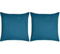 STOF - Taie d'oreiller -Taille 63x63 cm - 100% coton certifié Oeko-Tex - Excellente qualité - Couleur Pétrole -Modèle Eden - Linge de Lit pour Maison - Doux et Confortable - Unisexe - Mixte (Lot de 2)