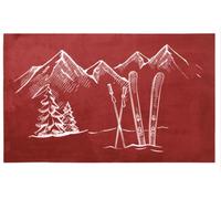 Stof Tapis de Sol antidérapant Montagne 45 x 75 cm BESSANS Rouge