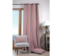 Stof Un panneau de Rideau tamisant à oeillets - 100% Coton - Rose Poudre - 135 x 240 cm POUDRE