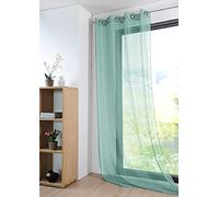 Stof - Voile Monna avec Œillets pour Salon ou Chambre - Taille 135 x 260 Jade - Voile pour Fenêtre ou Dressing - Garantira Votre Intimité - Décoration - Idéal pour Maison