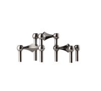 STOFF Nagel Bougeoirs, Lot de 3 , Chrome Noir