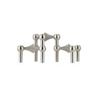 STOFF Nagel Bougeoirs, Lot de 3, Finition Chrome Brossé