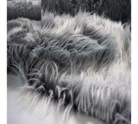 Stoffbook BLANC/GRIS FOURRURE FLOKATI CHEVEUX LONGS 50X155CM SHOOTING PHOTO POUR CARNEVAL ET DÉCORATION, D412 (Blanc/Gris)