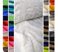 StoffBook Douce Fourrure Doudou à Poils Courts Blanc, D105