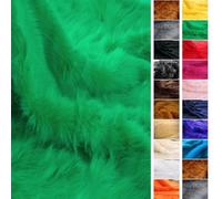 StoffBook fourrure douce synthétique, fourrure de bovin des Highlands à poils longs, protection contre le vent, fourrure en peluche pour microphone, tissus en imitation de fourrure Flokati, B696 vert