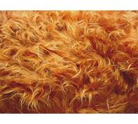 StoffBook Imitation de Fourrure Tissu Doudou à Poils Longs Fausse Fourrure Rouge Marron, B708